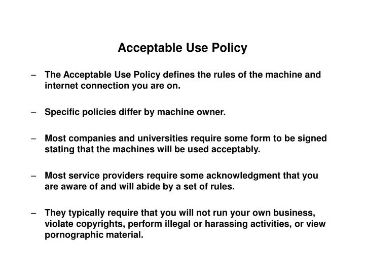 acceptable use policy