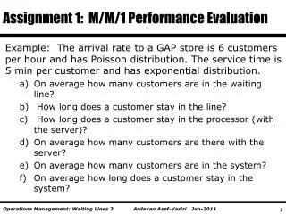Assignment 1: M/M/1 Performance Evaluation