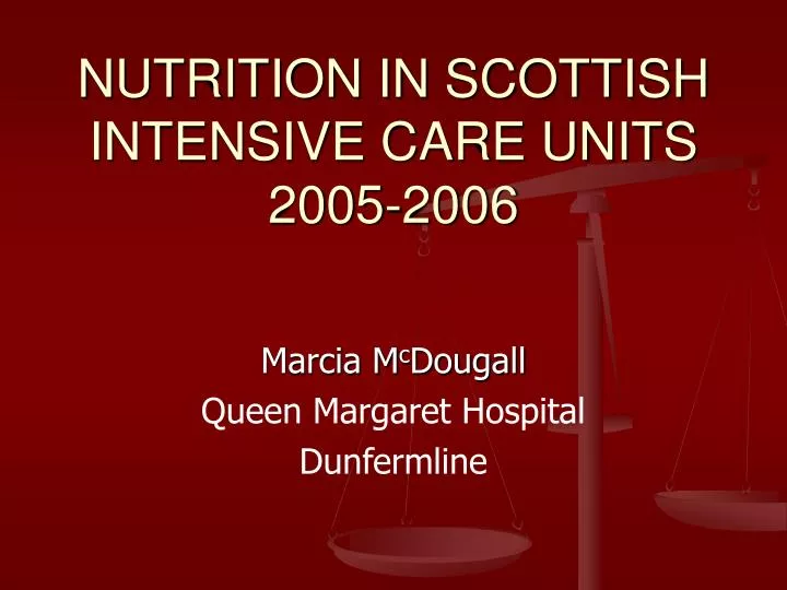 nutrition in scottish intensive care units 2005 2006