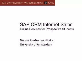 SAP CRM Internet Sales Online Services for Prospective Students