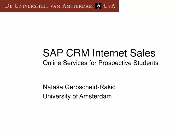 sap crm internet sales online services for prospective students