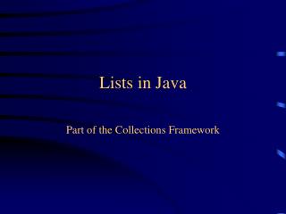 Lists in Java