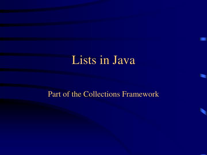 lists in java