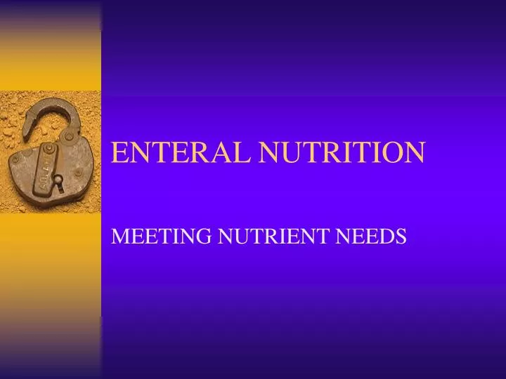 enteral nutrition