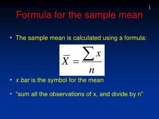 Formula for the sample mean