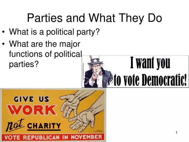 parties and what they do