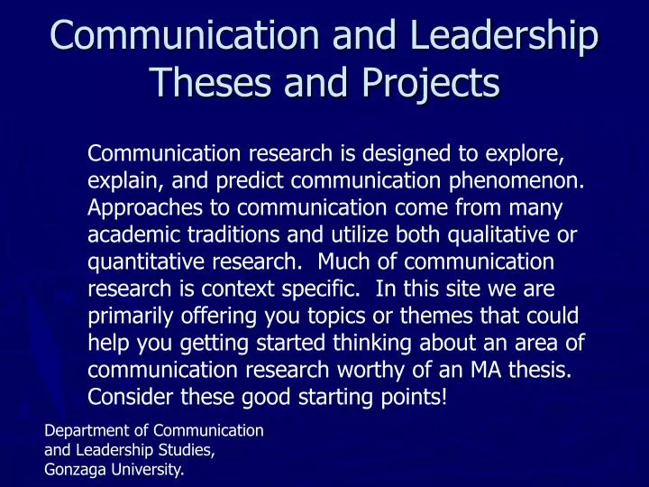 communication and leadership theses and projects