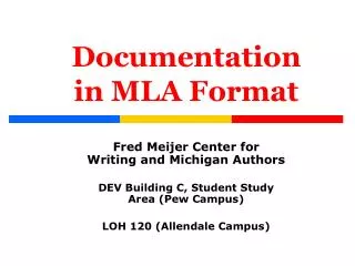 Documentation in MLA Format