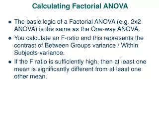 Calculating Factorial ANOVA