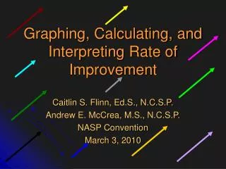 Graphing, Calculating, and Interpreting Rate of Improvement