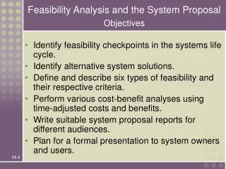 Feasibility Analysis and the System Proposal Objectives