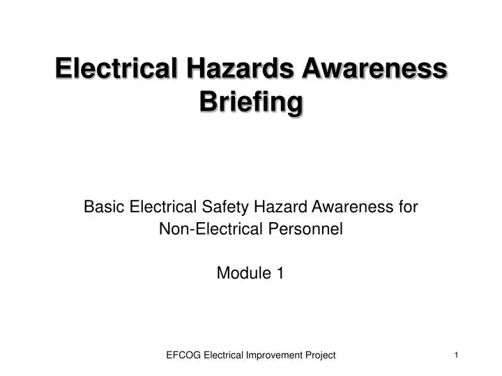 electrical hazards awareness briefing