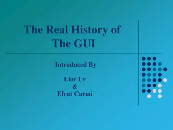 the real history of the gui