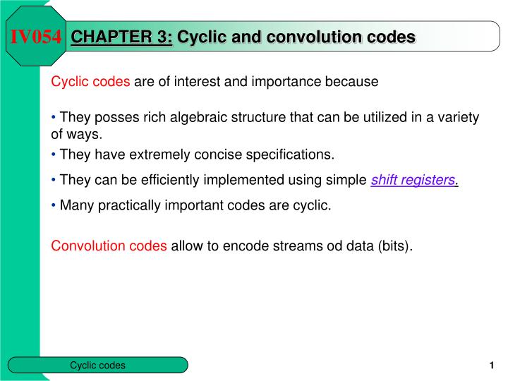 chapter 3 cyclic and convolution codes