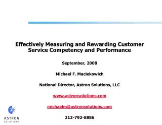 Effectively Measuring and Rewarding Customer Service Competency and Performance