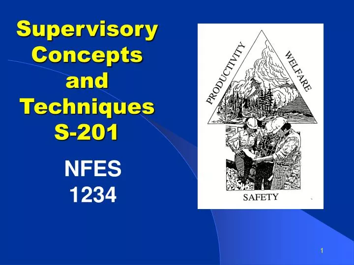 supervisory concepts and techniques s 201