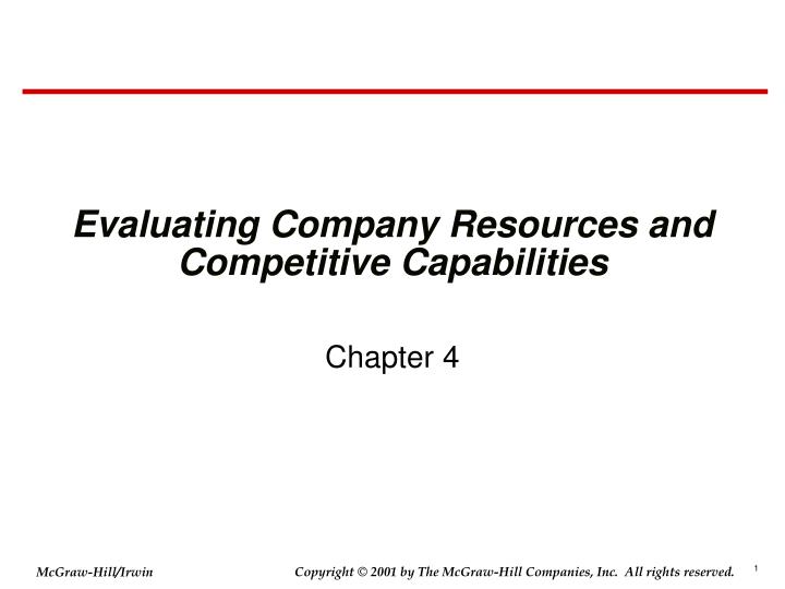 evaluating company resources and competitive capabilities
