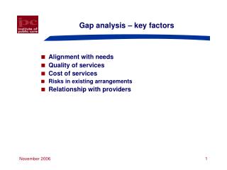 Gap analysis – key factors