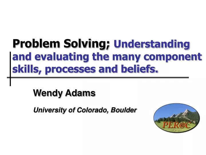 problem solving understanding and evaluating the many component skills processes and beliefs