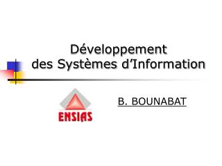 Développement des Systèmes d’Information