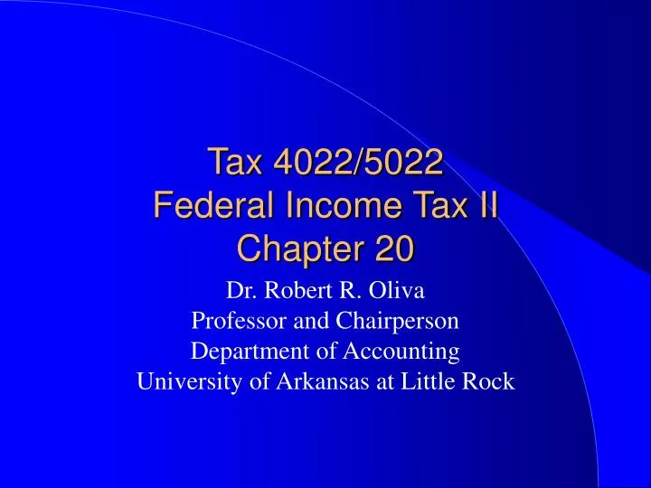 tax 4022 5022 federal income tax ii chapter 20