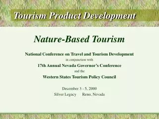Tourism Product Development