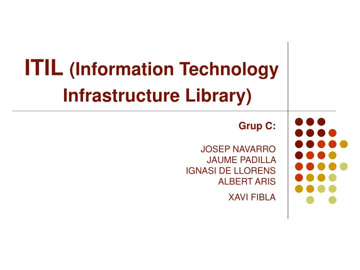 itil information technology infrastructure library