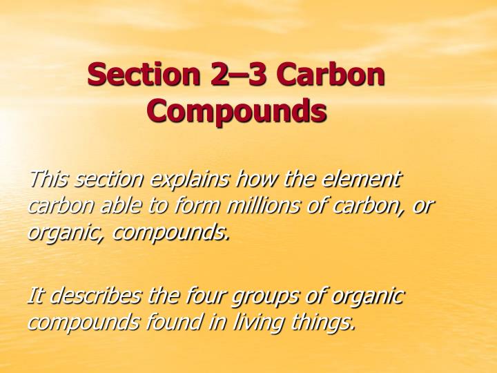 section 2 3 carbon compounds