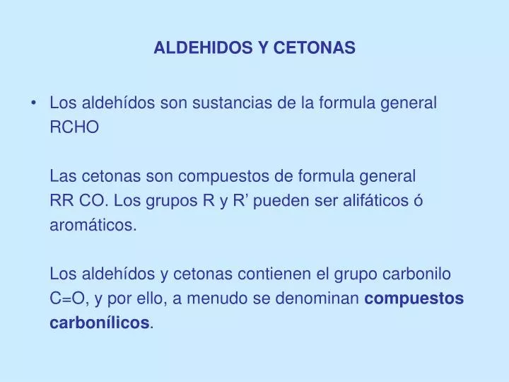 aldehidos y cetonas