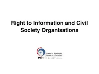 Right to Information and Civil Society Organisations