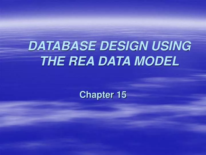 database design using the rea data model