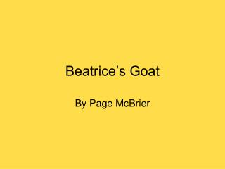 Beatrice’s Goat