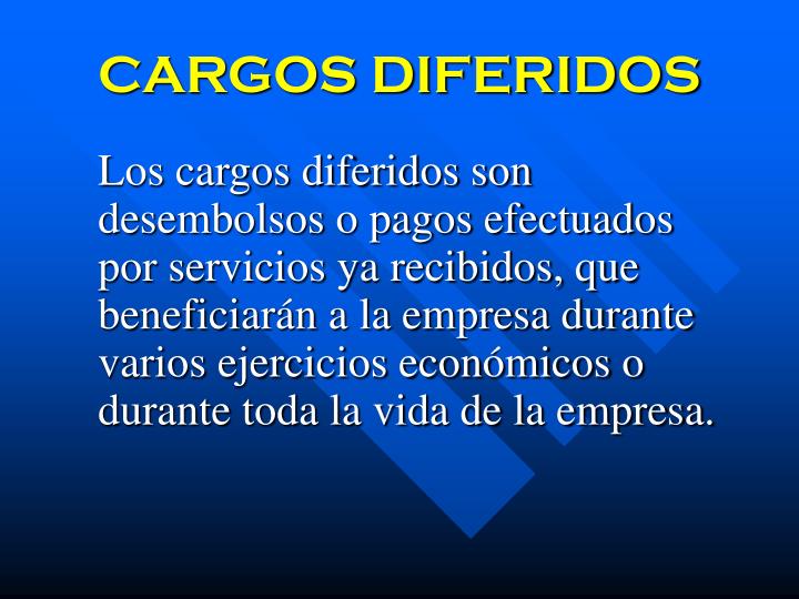 cargos diferidos