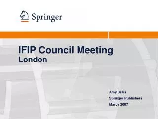 IFIP Council Meeting London