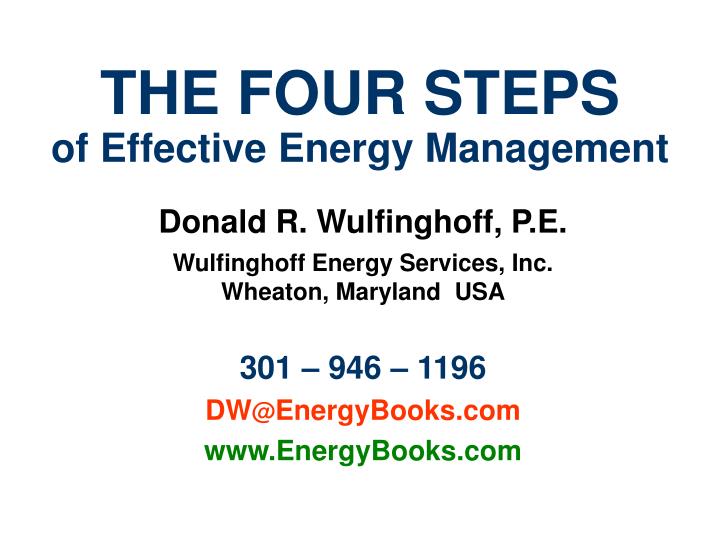 the four steps of effective energy management