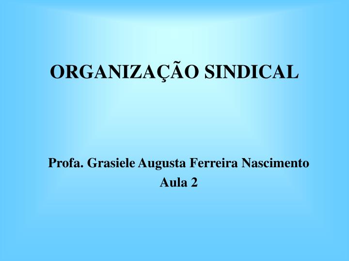 organiza o sindical