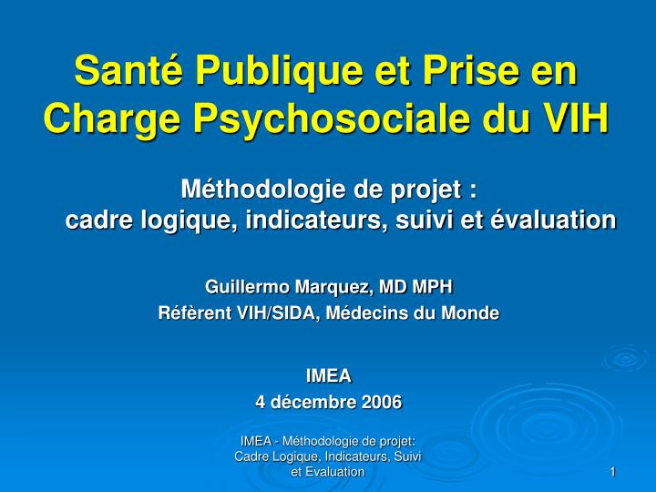 sant publique et prise en charge psychosociale du vih