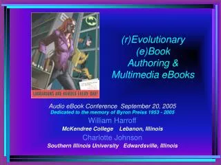 (r)Evolutionary (e)Book Authoring &amp; Multimedia eBooks
