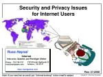 Security and Privacy Issues for Internet Users - slide 1