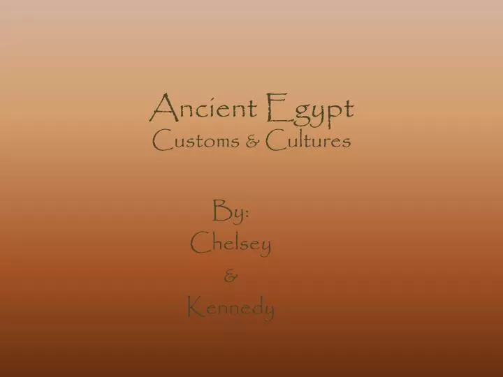 ancient egypt customs cultures