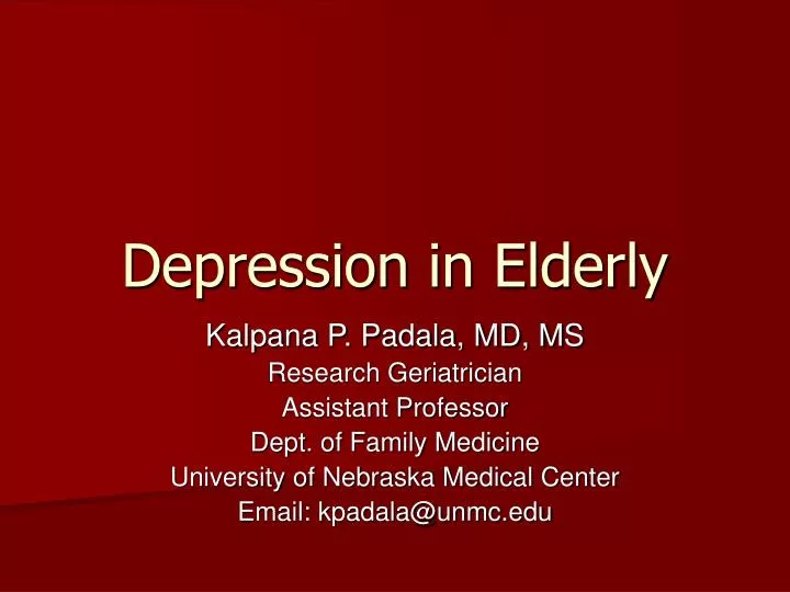 depression in elderly