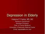 Depression in Elderly - slide 1