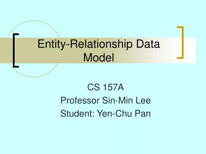 entity relationship data model