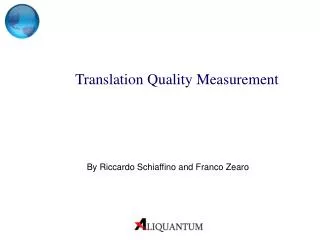 Translation Quality Measurement