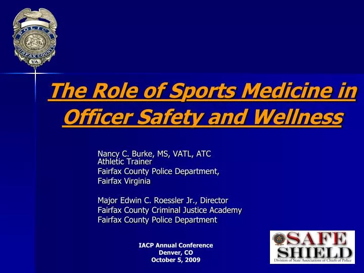 the role of sports medicine in officer safety and wellness