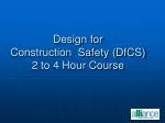 Design for Construction Safety (DfCS) 2 to 4 Hour Course