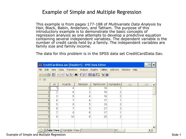 example of simple and multiple regression