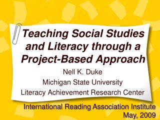 Teaching Social Studies and Literacy through a Project-Based Approach