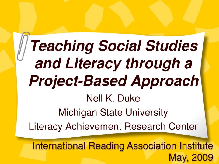 teaching social studies and literacy through a project based approach