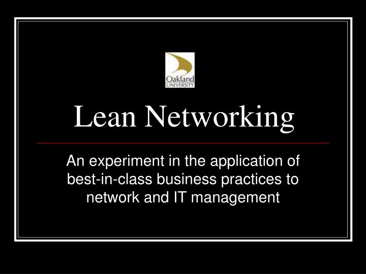 lean networking